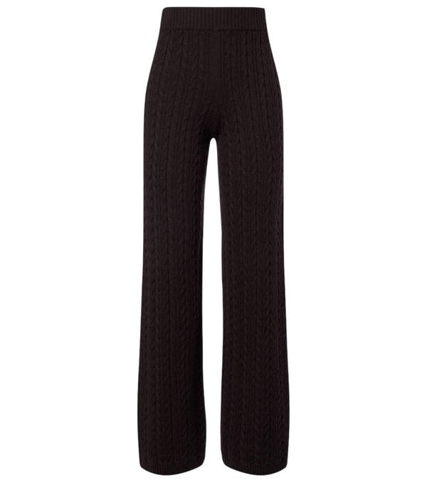 Agnona Cable-knit cashmere wide-leg pants