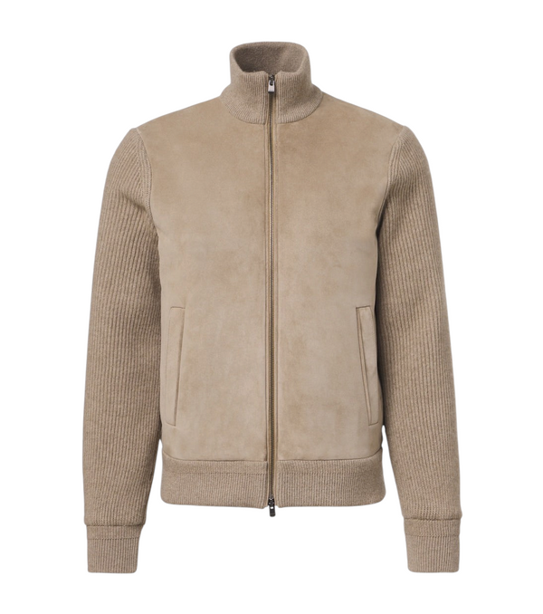 Agnona Cashmere and suede bomber jacket