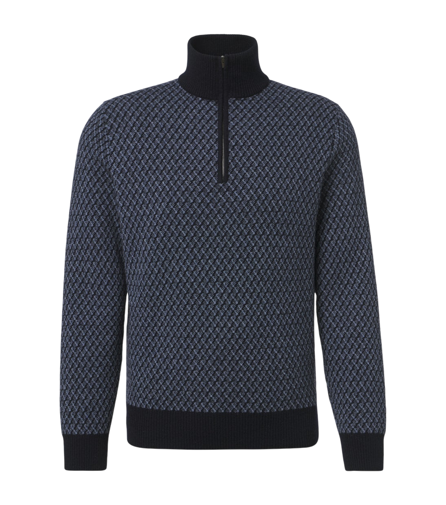 Agnona Cashmere, wool, and silk half-zip sweater