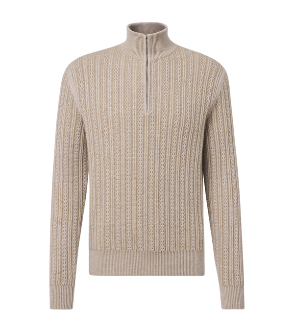 Agnona Cashmere, wool, and silk half-zip sweater