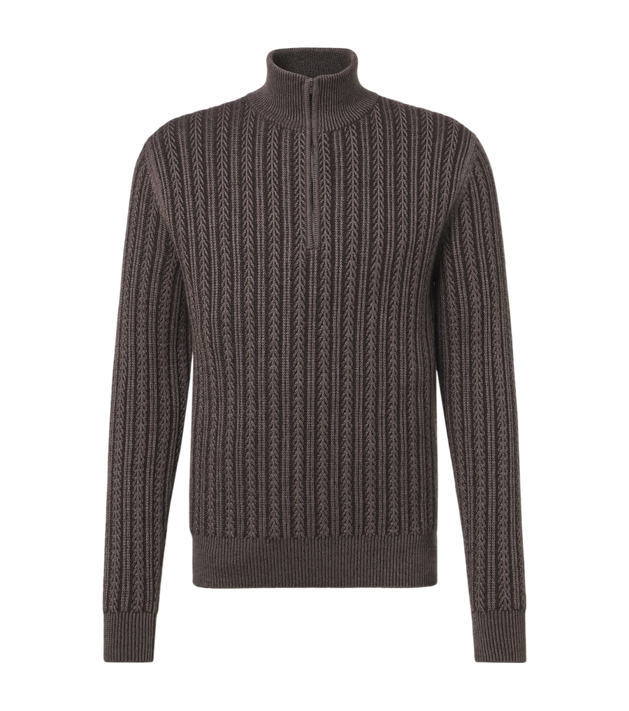 Agnona Cashmere, wool, and silk half-zip sweater