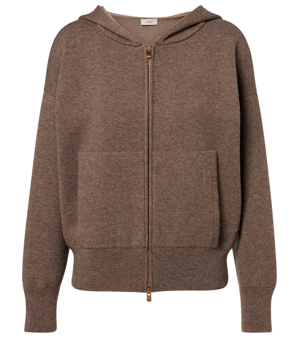 Agnona Felpa con cappuccio in cashmere, lana e seta