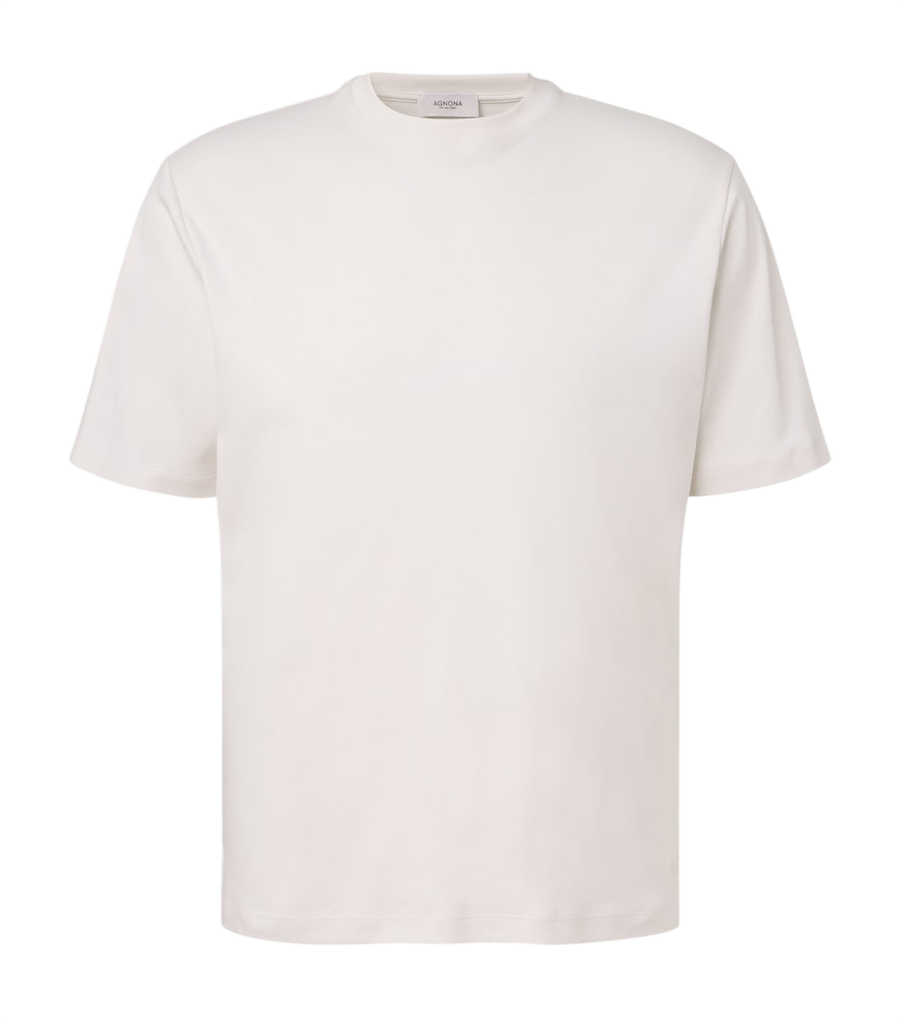T-shirt in jersey di cotone e seta Agnona