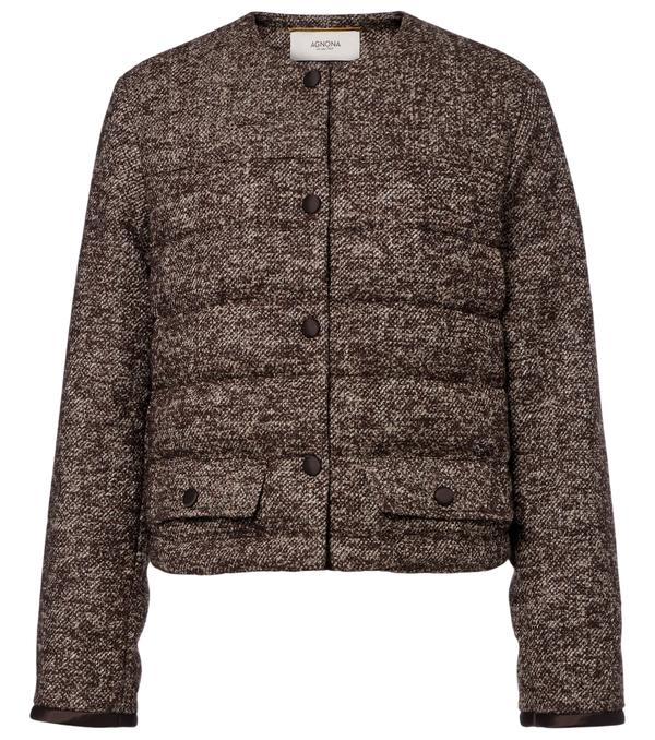 Agnona Cropped wool-blend puffer jacket
