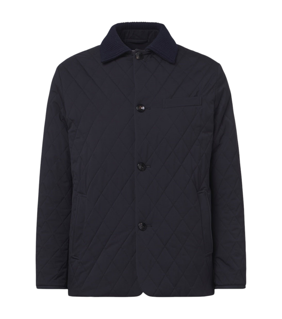 Agnona Quilted wool-trimmed jacket