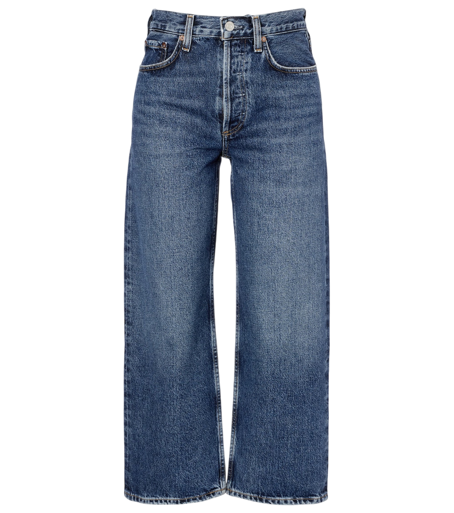Jeans de tiro medio y pierna ancha modelo Arc cropped de Agolde