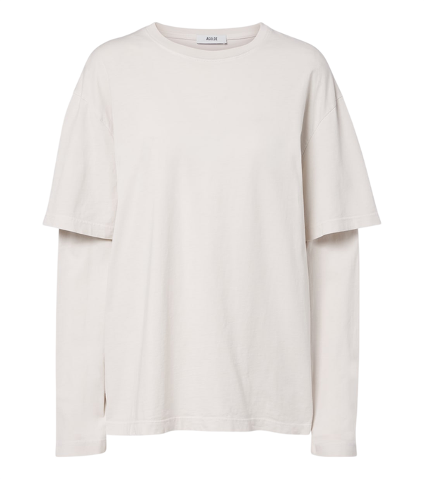 Agolde Lois layered cotton jersey T-shirt