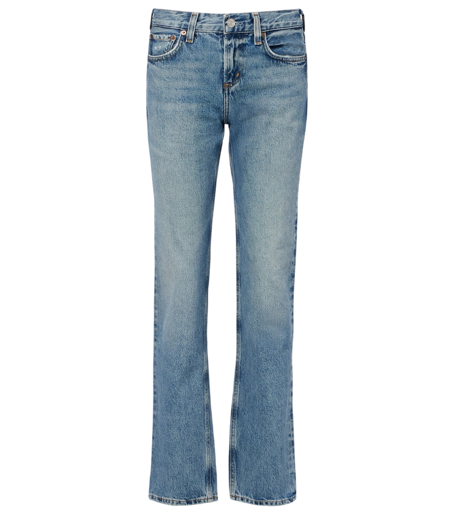 Agolde Calça jeans slim de cintura baixa