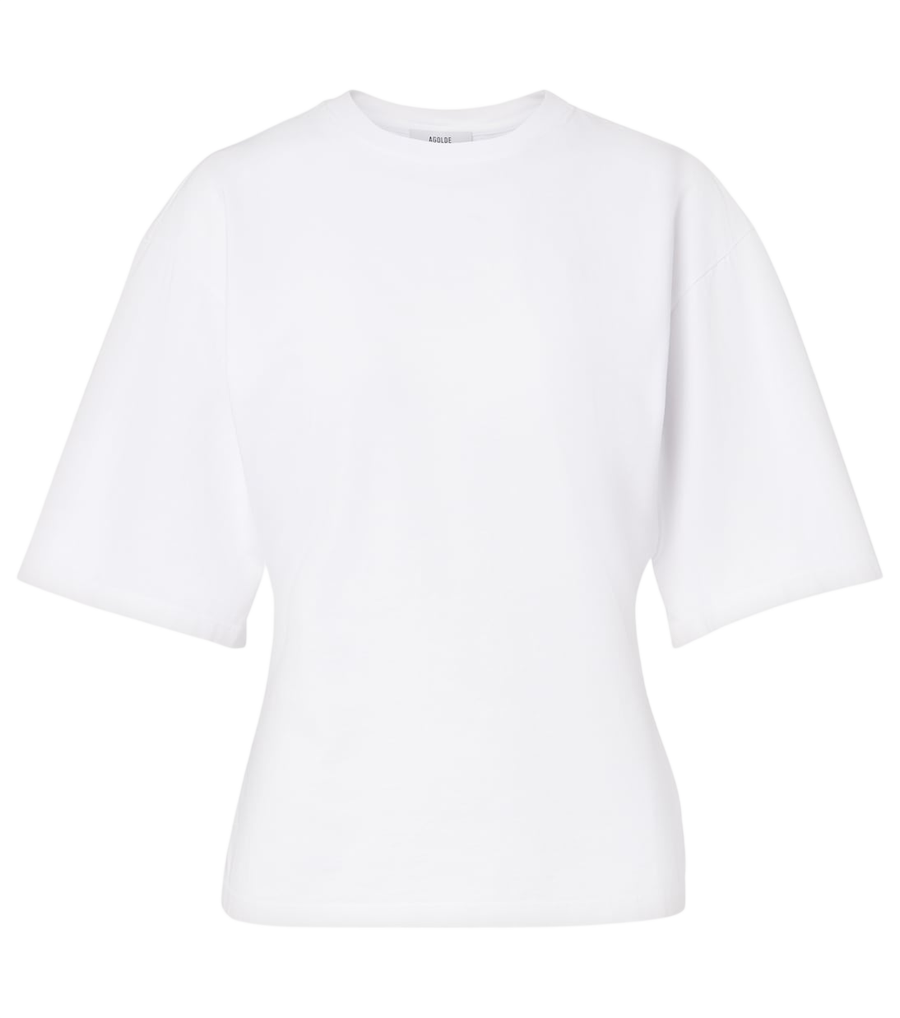 T-shirt en jersey de coton froncé Storey d'Agolde