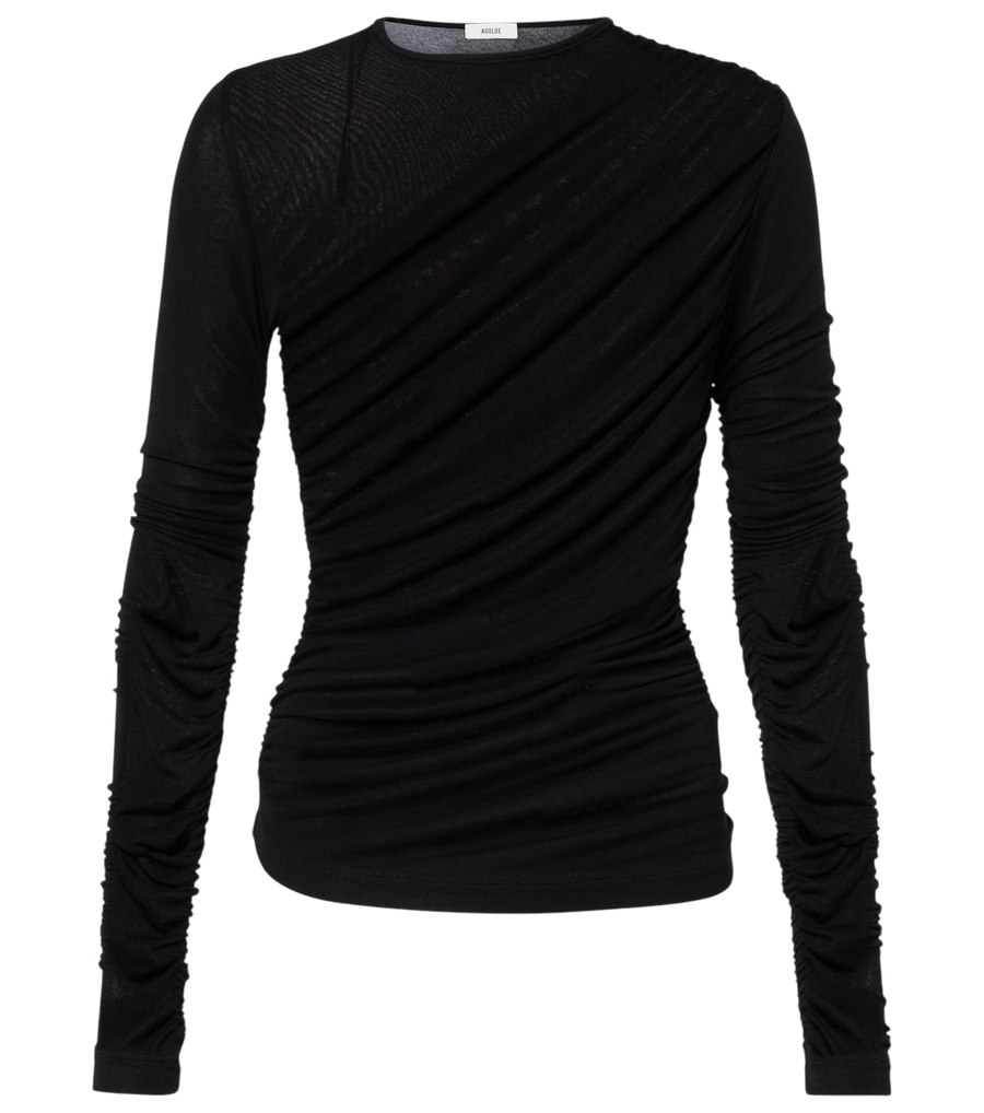 Agolde Tania ruched jersey top