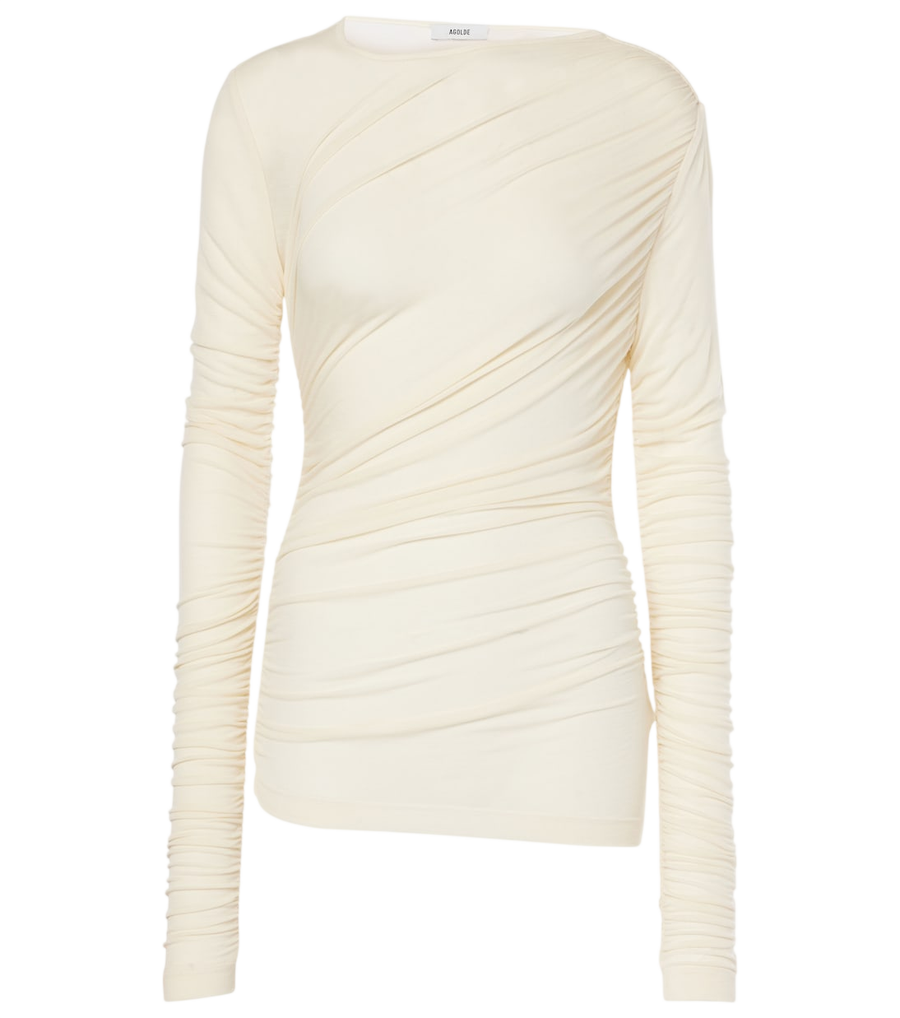 Agolde Tania ruched jersey top