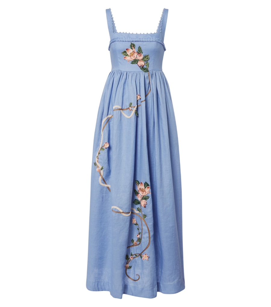 Agua by Agua Bendita Barbara embroidered linen maxi dress
