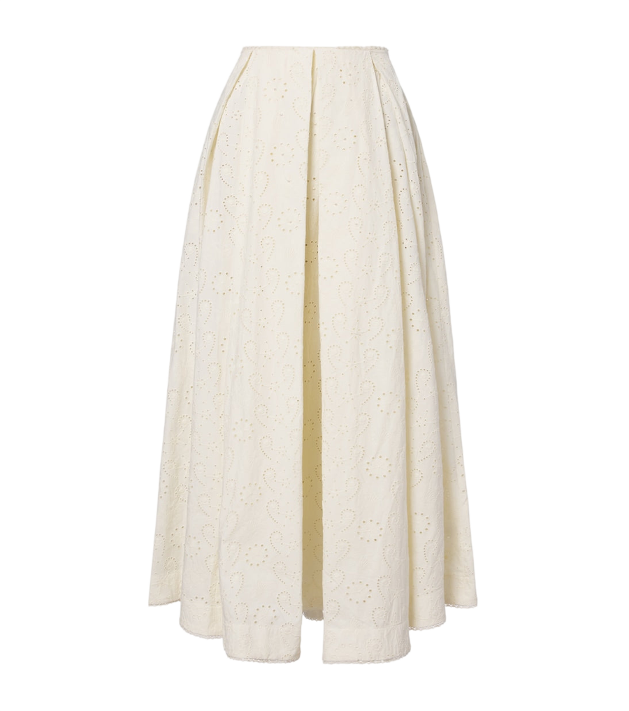 Agua by Agua Bendita Delta broderie anglaise cotton maxi skirt
