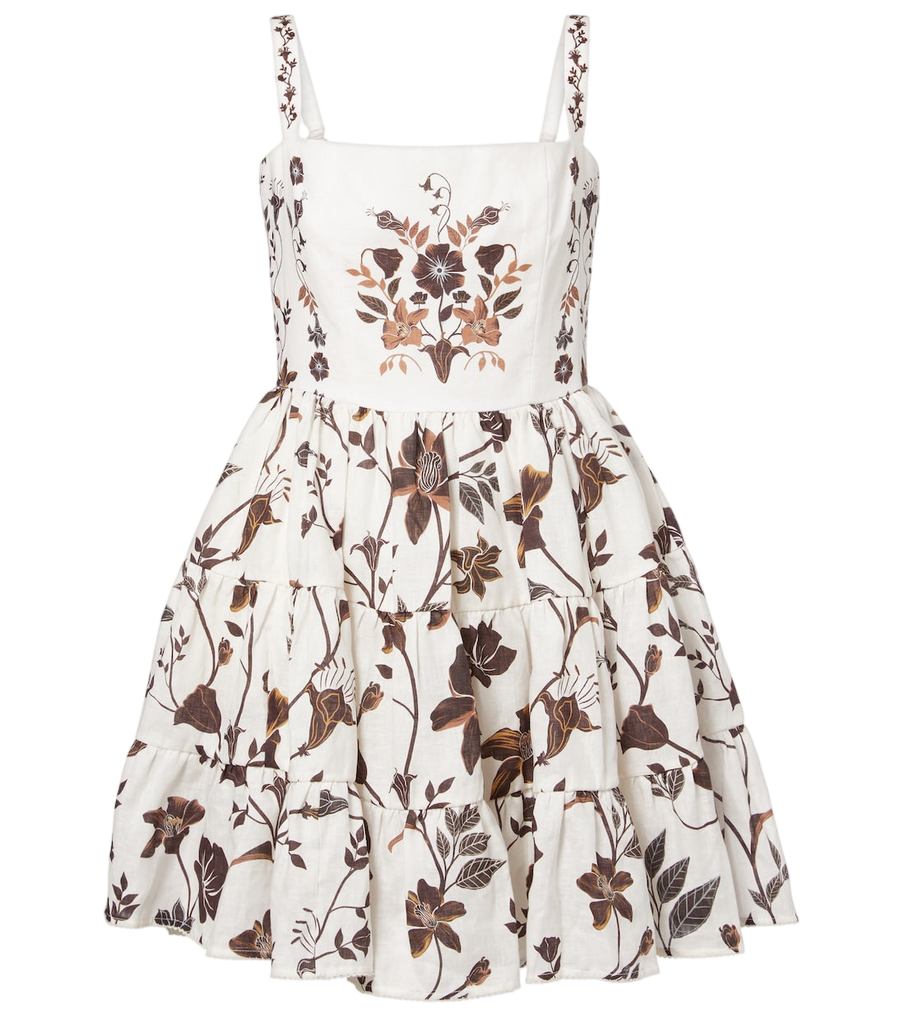 Agua by Agua Bendita Lima floral linen minidress