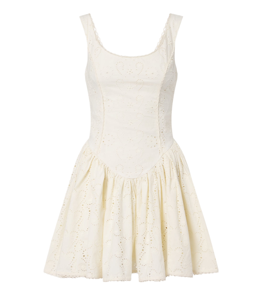 Agua by Agua Bendita Pluma broderie anglaise cotton minidress