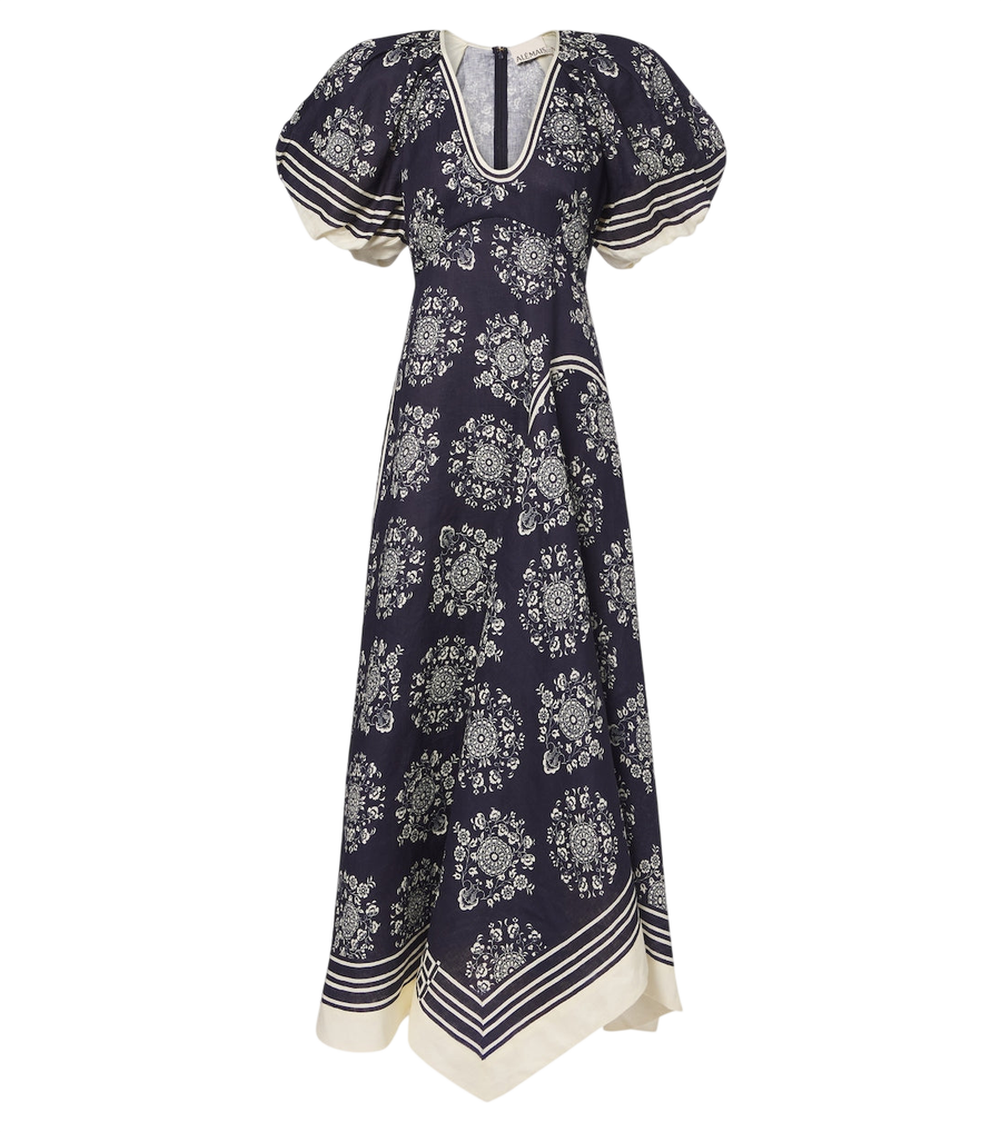 Alémais Banderra floral linen midi dress