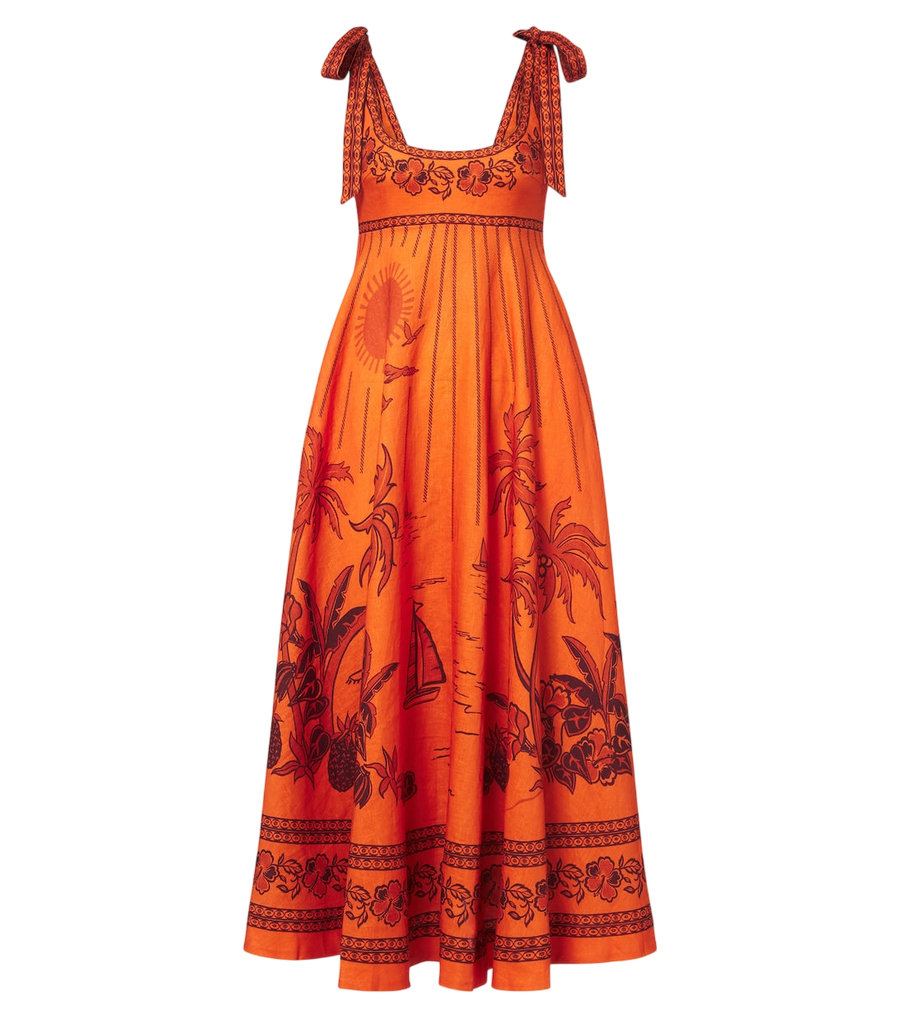 Alémais Boathouse printed linen midi dress