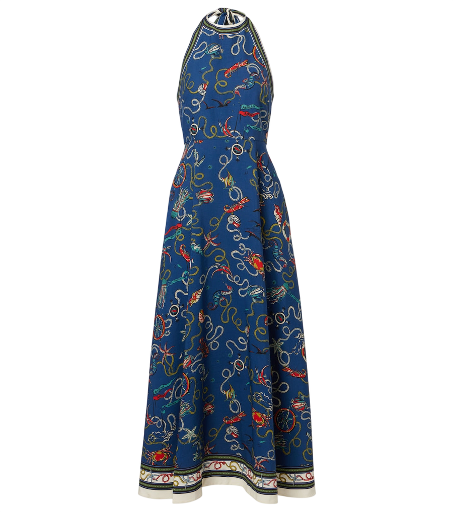 Alémais Cove printed halterneck maxi dress
