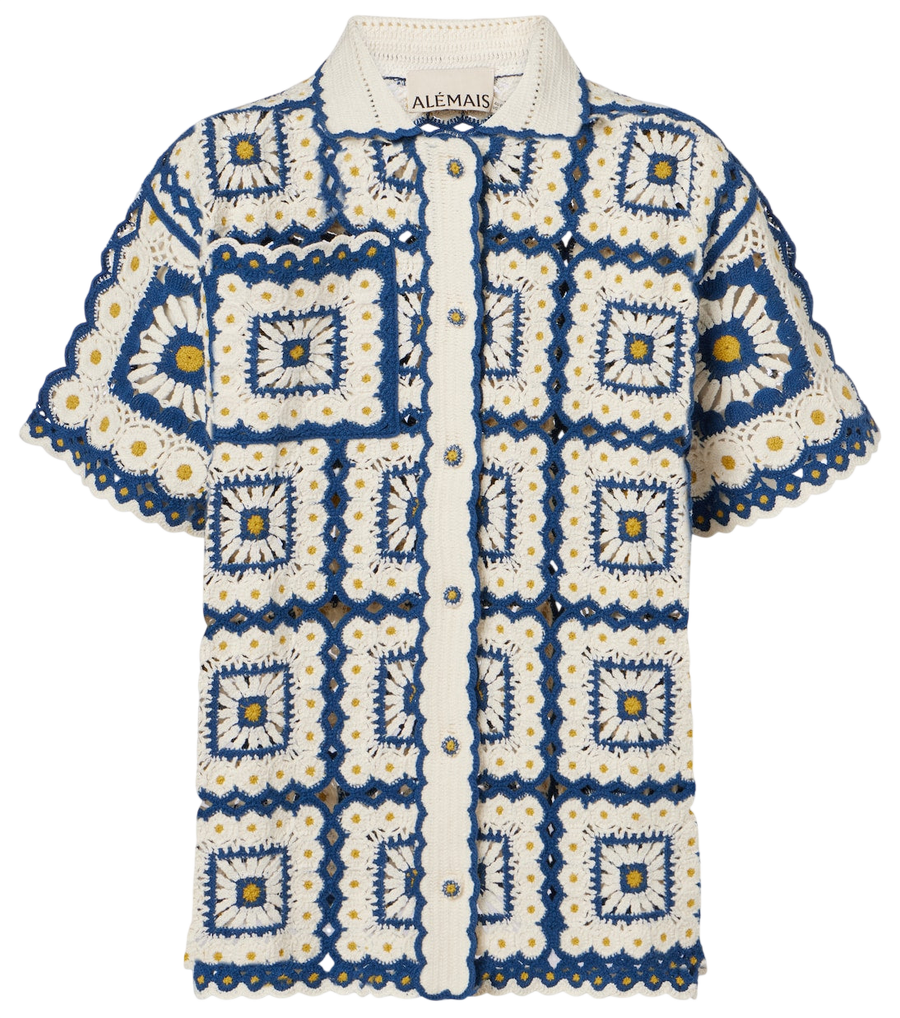 Camisa de algodón de crochet Dolly de Alémais