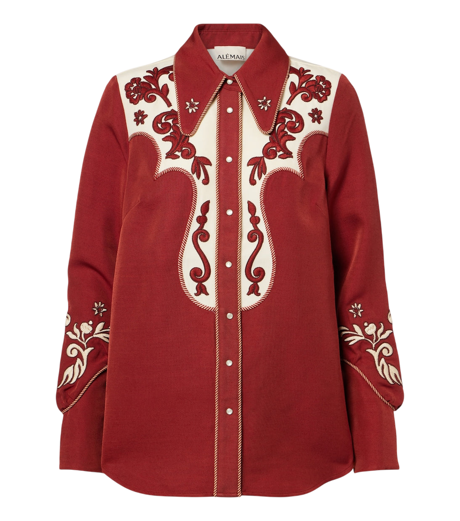 Camisa Alémais Duke de mezcla de lana bordada