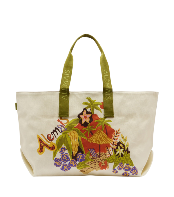 Alémais Island Cove printed cotton canvas tote bag