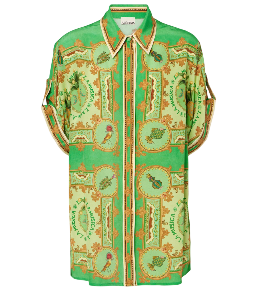 Chemise en soie imprimée La Musica d'Alémais
