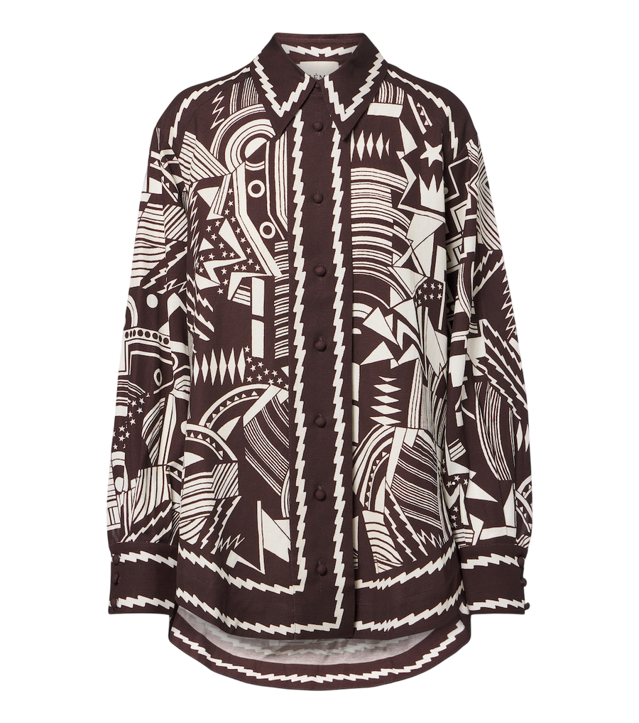 Chemise en popeline de coton imprimée Lori d'Alémais