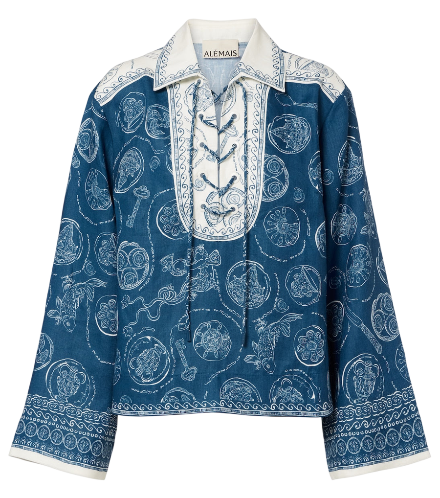 Alémais Lucky printed linen blouse