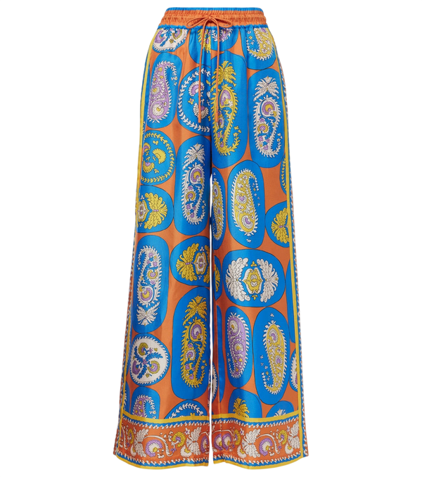 Alémais Luis printed silk palazzo pants