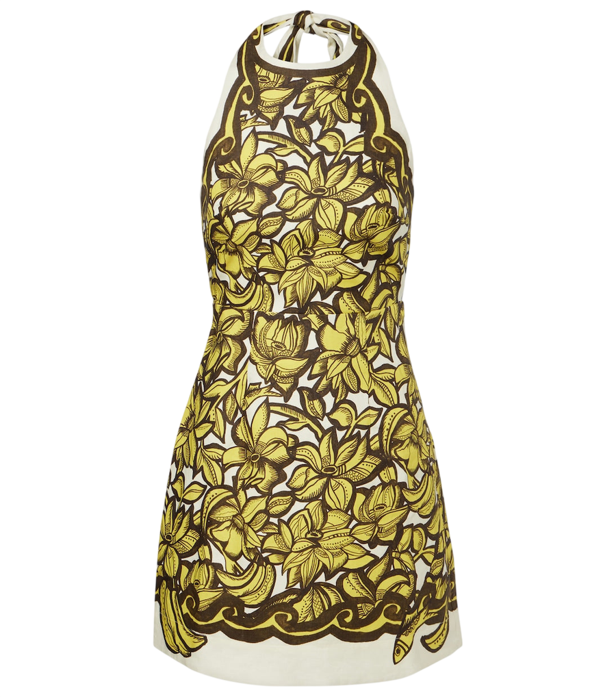 Alémais Mona floral hemp minidress