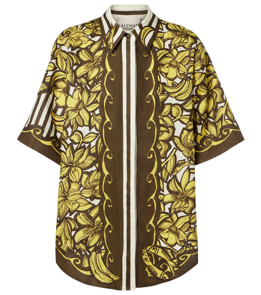Chemise à fleurs en chanvre Mona d'Alémais
