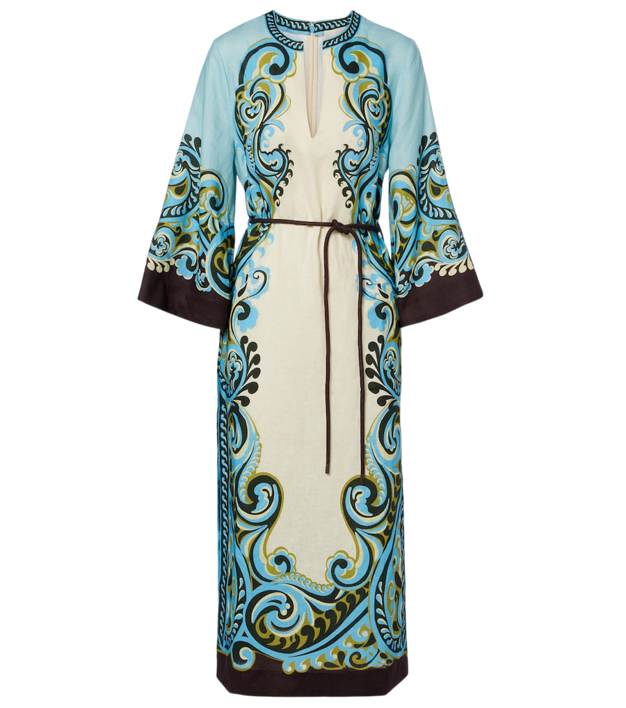 Robe midi Alémais Natalia en lin imprimé