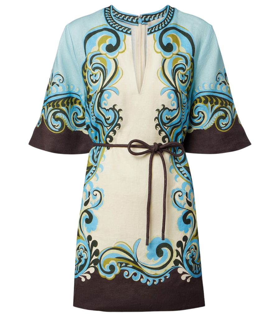 Mini-robe en lin imprimé Alémais Natalia
