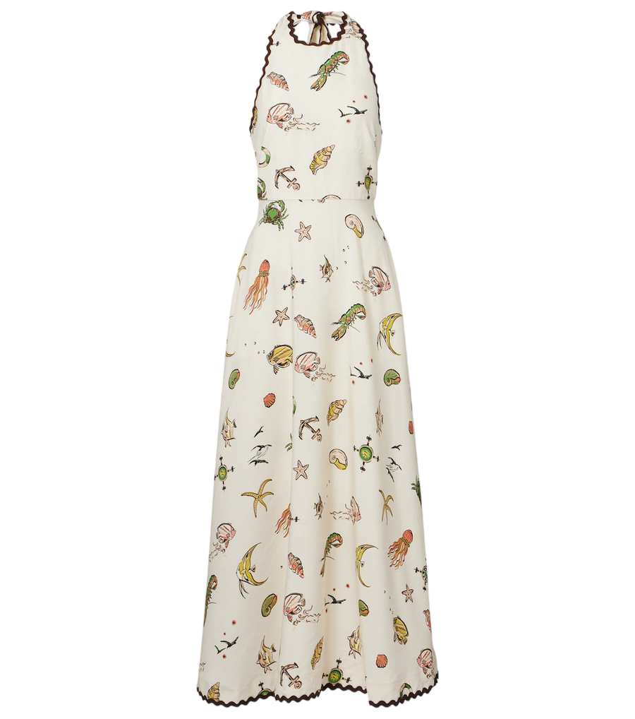 Alémais Neptune printed halterneck maxi dress