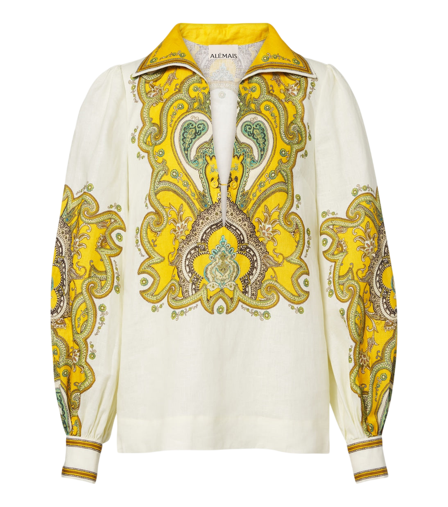 Alémais Porter printed linen blouse