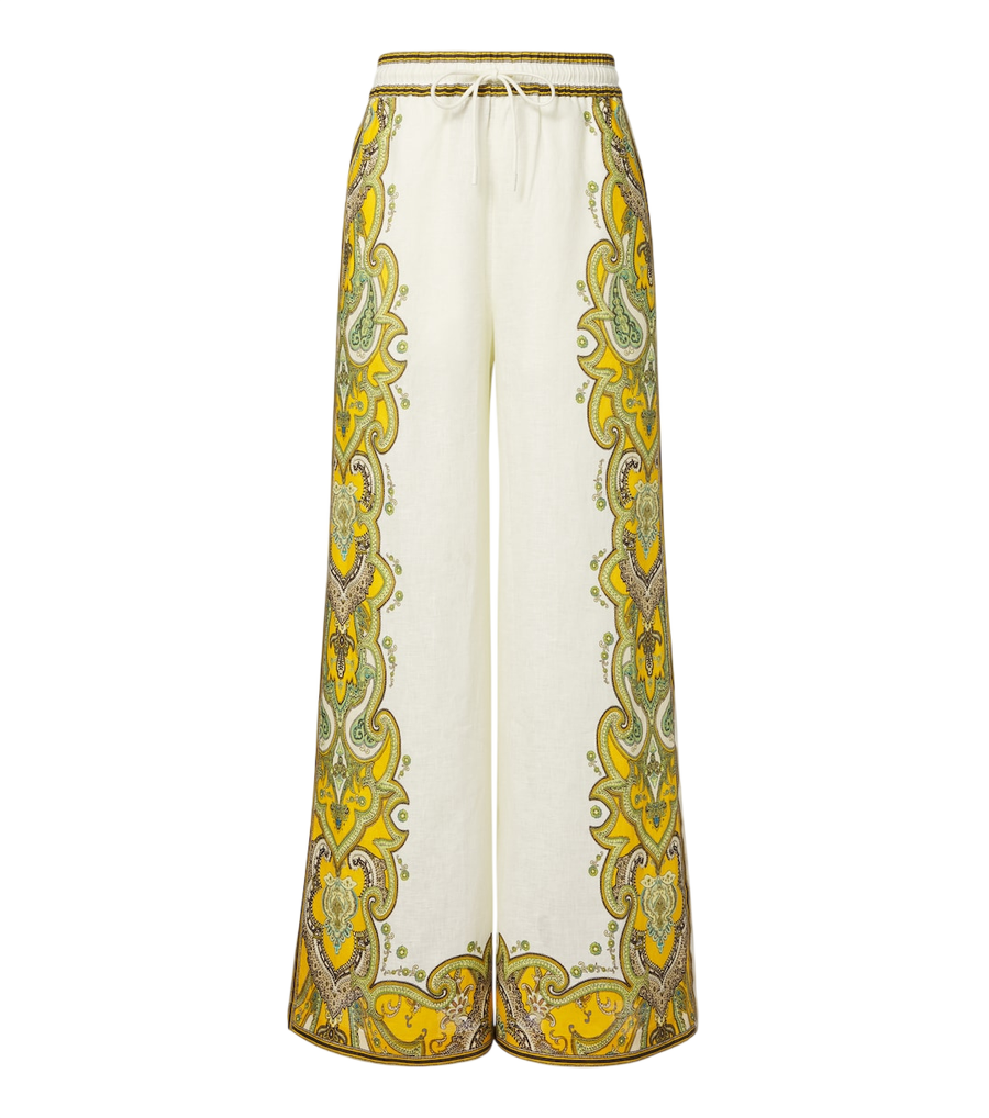 Alémais Porter printed linen wide-leg pants