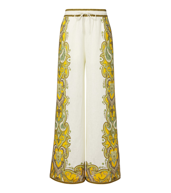 Alémais Porter printed linen wide-leg pants