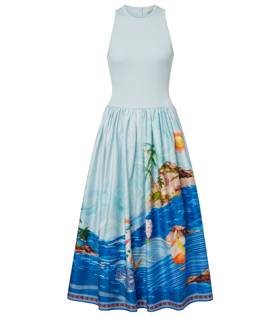 Alémais Printed cotton midi dress