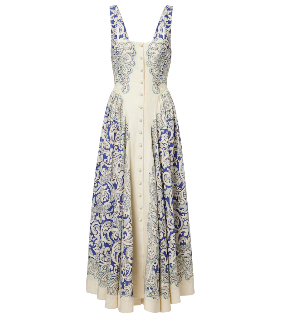 Robe Alémais imprimée en mélange de lin