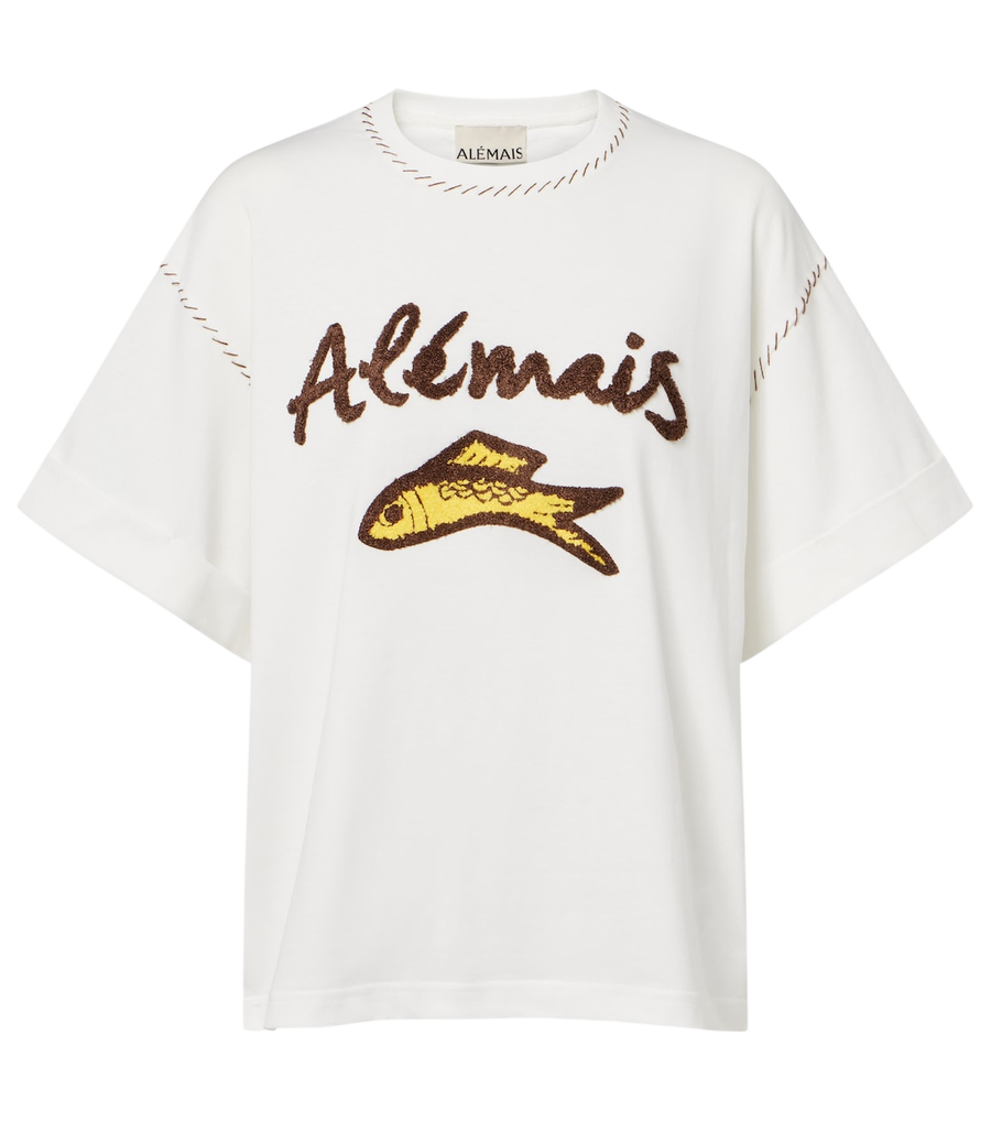 Alémais Scuba embroidered cotton T-shirt
