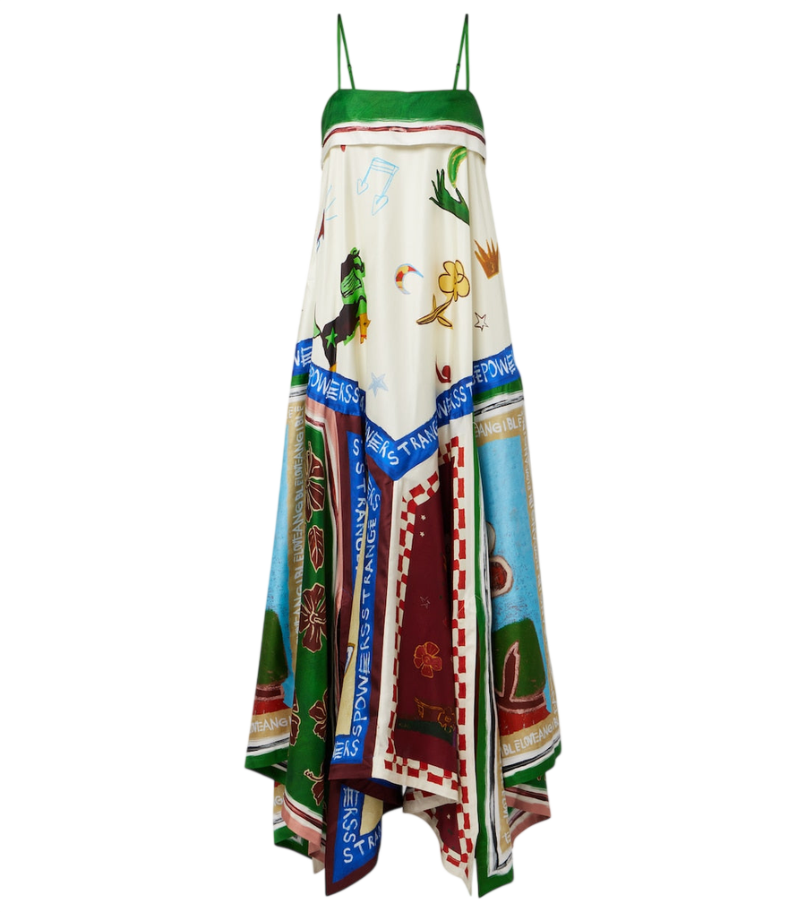 Alémais x MLAK Tangible Love printed silk midi dress