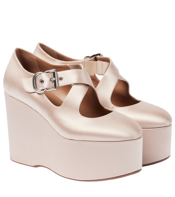 Alaïa 110 satin platform wedges