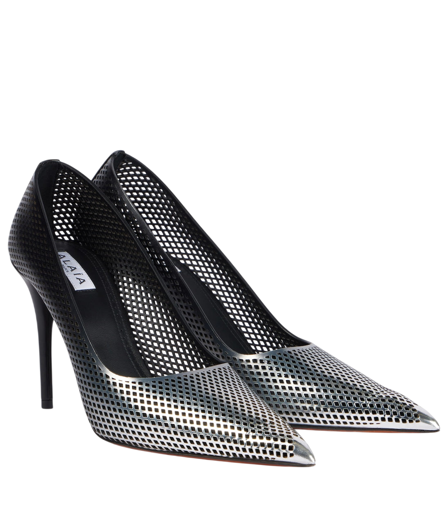 Alaïa 90 décolleté in pelle e rete sfumate