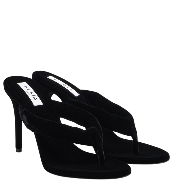 Alaïa 90 velvet thong sandals