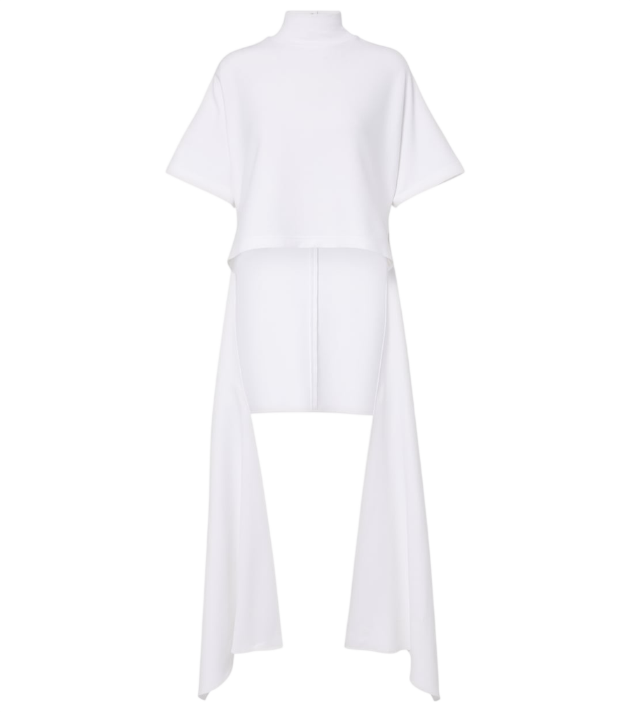 T-shirt asymétrique en jersey de mélange de coton Alaïa