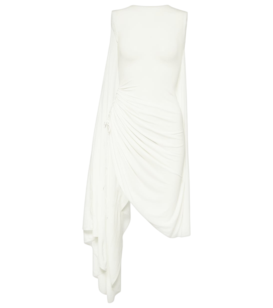 Alaïa Asymmetric draped jersey minidress