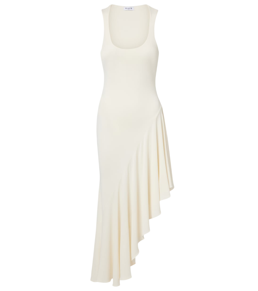 Alaïa Asymmetric jersey midi dress