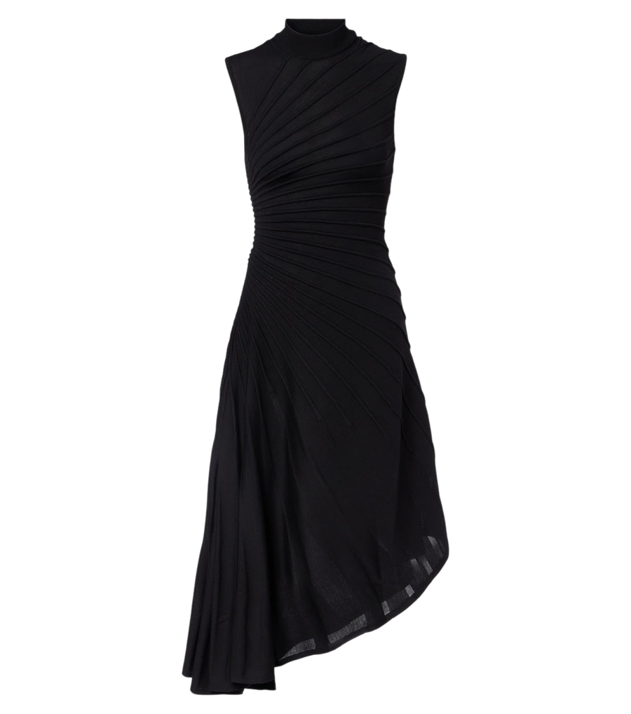 Alaïa Asymmetric virgin wool midi dress