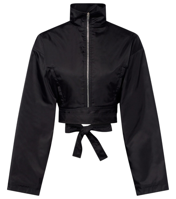 Alaïa Belted cropped taffeta jacket