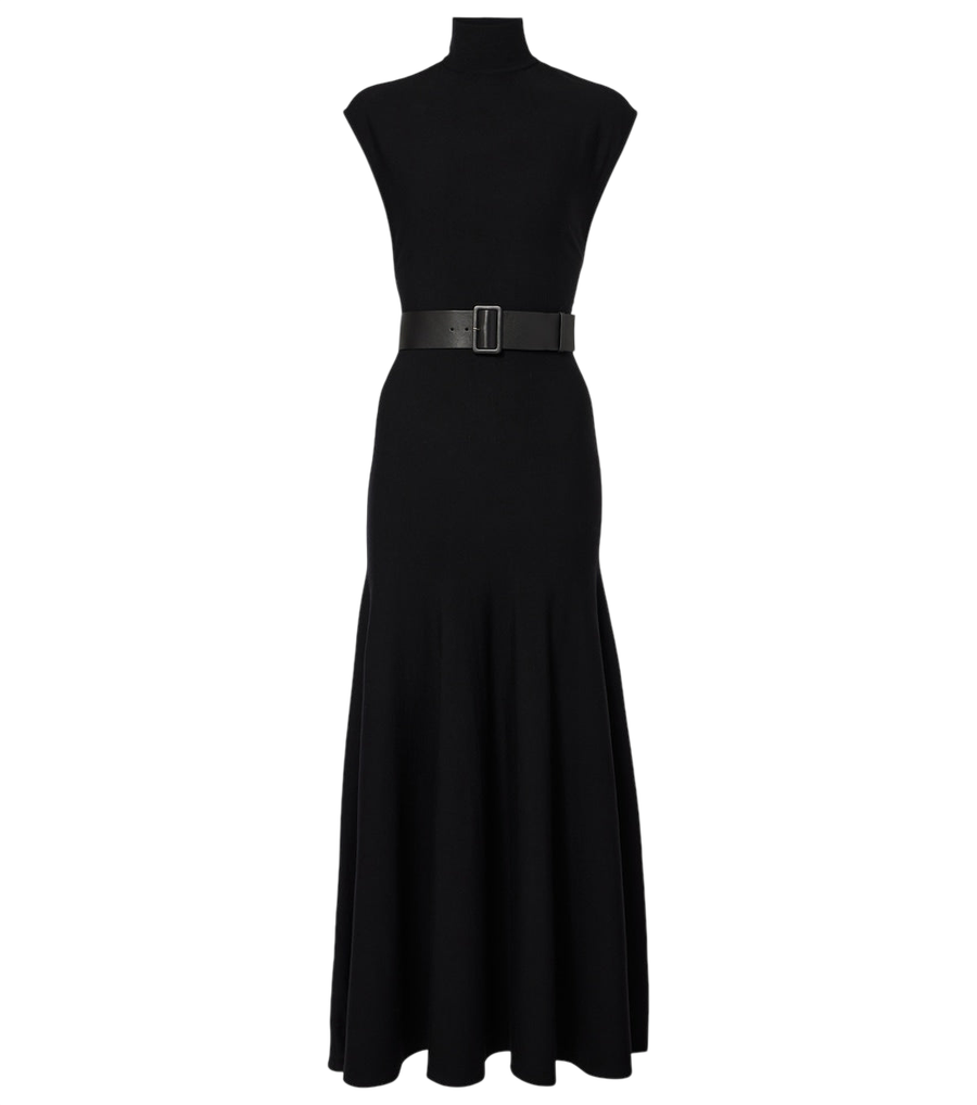 Alaïa Belted wool-blend midi dress